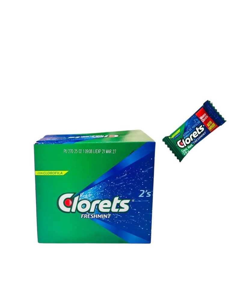 Chicle clorets azul 60 u