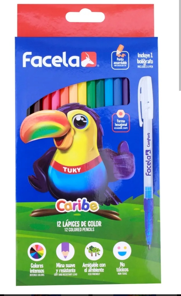 Lapiz de color facela caribe largo 1 x 12 u