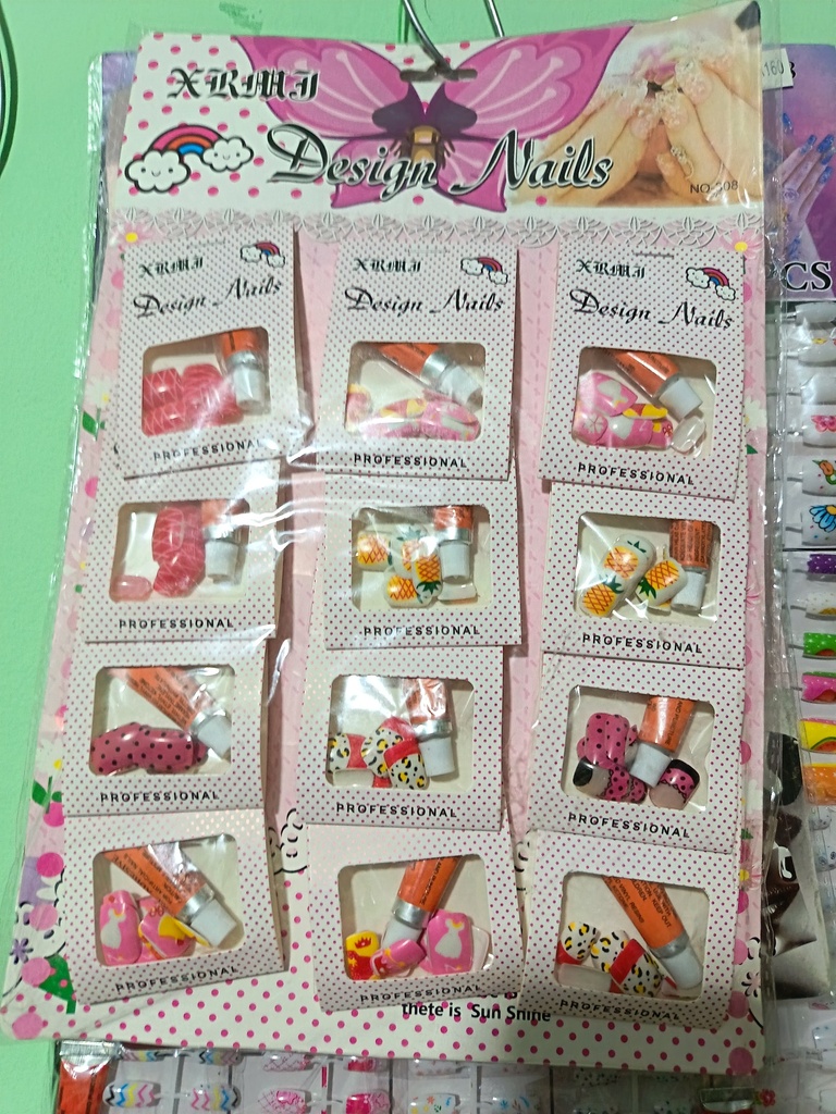 Uñas decorada dama 12 u