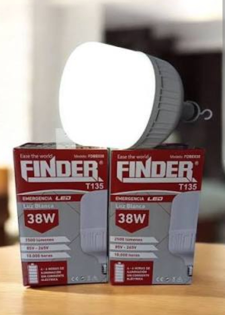 Foco finder tubular emergencia 38w unidad 