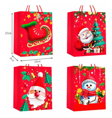 Bolsa regalo L navideña 12 u surtida