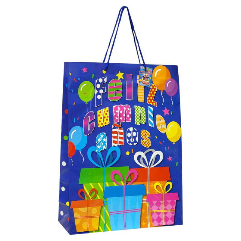 Bolsa regalo L cumpleaños 12 u  surtida 