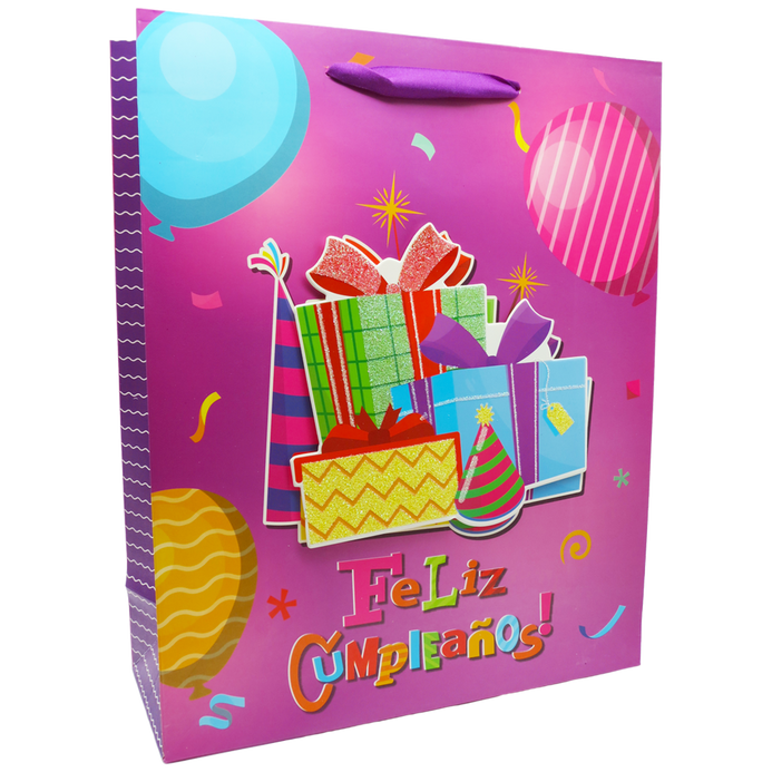 Bolsa regalo cumpleaños XL 12 u surtida 